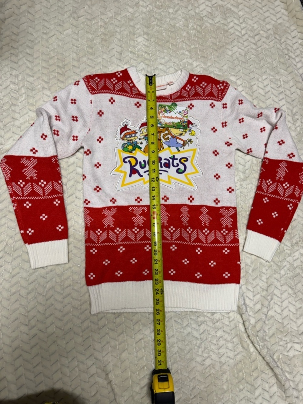 Nickelodeon Rugrats Red and White Holiday Sweater - Picture 4 of 6